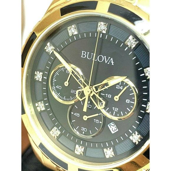 Bulova Other - Bulova Men's Watch 97D121 Chronograph Gold Tone Stainless Steel Diamond Dial